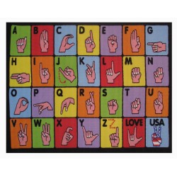 LA Fun Rugs FT-129 Sign Language Fun Time Collection