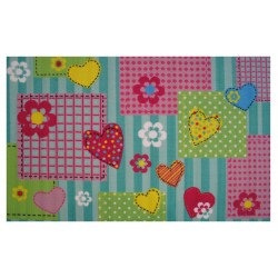 LA Fun Rugs FT-157 Hearts & Flowers Fun Time Collection - 39" x 58"