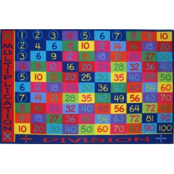 LA Fun Rugs FT-143 Multiplication Fun Time Collection - 6' 8" x 10'