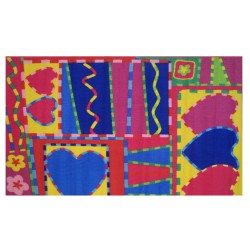 LA Fun Rugs FT-152 Hearts & Crafts Fun Time Collection - 6' 8" x 10'