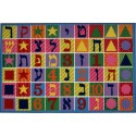 LA Fun Rugs FT-500 Hebrew Numbers & Letters Fun Time Collection