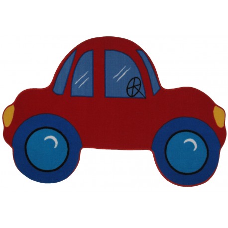 LA Fun Rugs FTS-027 Red Car Fun Time Shape Collection - 39" x 58"