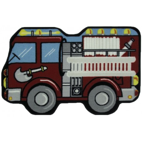 LA Fun Rugs FTS-108 Fire Engine Fun Time Shape Collection - 31" x 47"