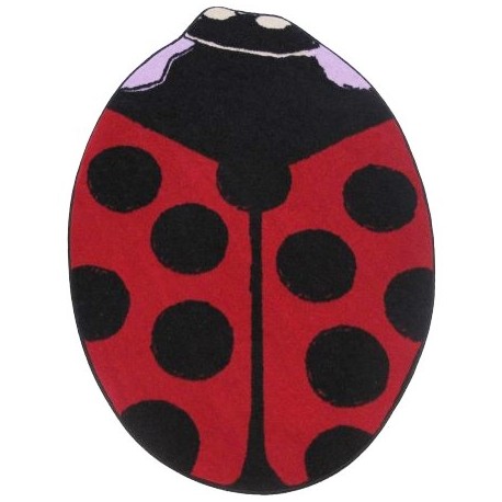 LA Fun Rugs FTS-07 Red Lady Bug Fun Time Shape Collection