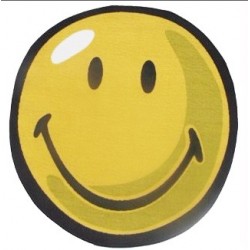 LA Fun Rugs SW-103 Smiley Round I Smiley World Collection - 39" RD